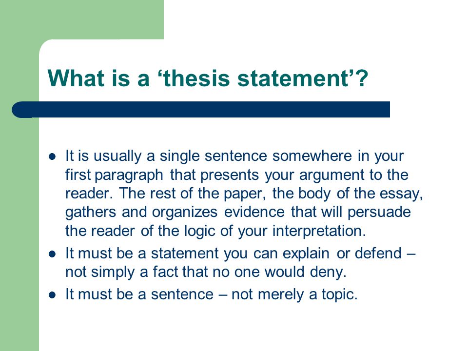 Defending the Thesis